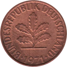 Preview 2 Pfennigs, 1971 obverse