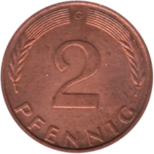 Preview 2 Pfennigs, 1971 reverse