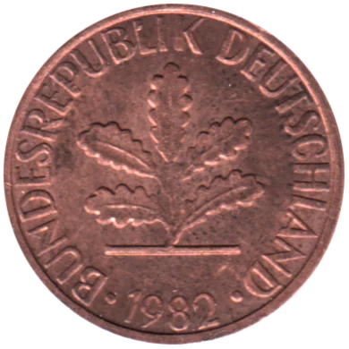 1 Pfennig, 1982 Obverse