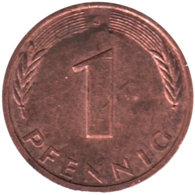 Preview 1 Pfennig, 1982 reverse