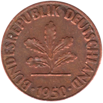 1 Pfennig, 1950 Obverse