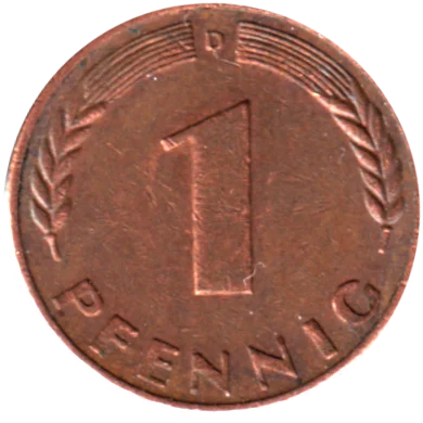 1 Pfennig, 1950 Reverse