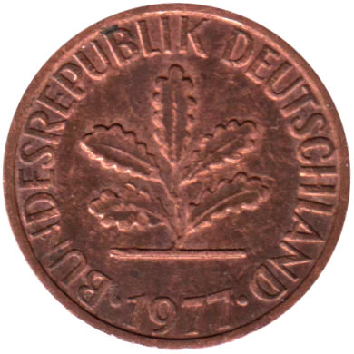 1 Pfennig, 1977 Obverse