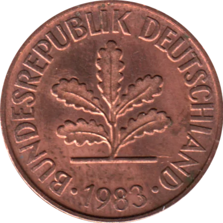 2 Pfennigs, 1983 Obverse