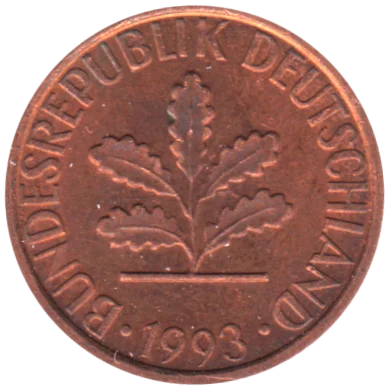 1 Pfennig, 1993 Obverse