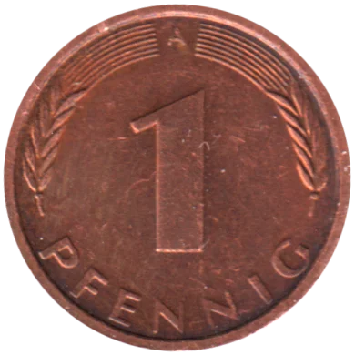 1 Pfennig, 1993 Reverse