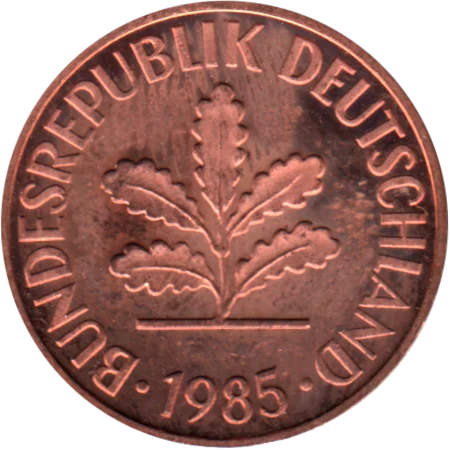 2 Pfennigs, 1985 Obverse