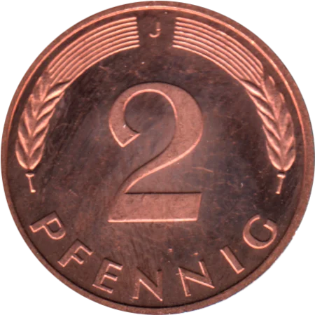 2 Pfennigs, 1985 Reverse