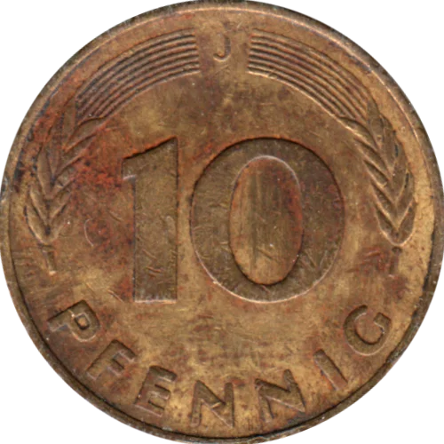 10 Pfennigs, 1978 Reverse