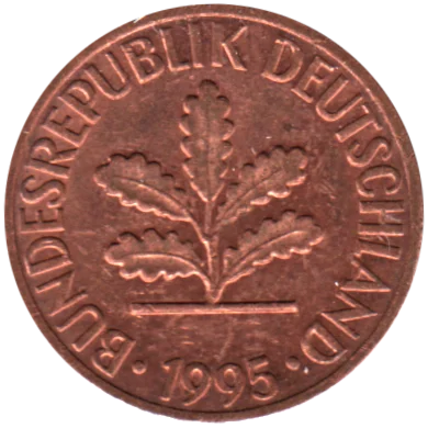 1 Pfennig, 1995 Obverse