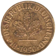Preview 5 Pfennigs, 1950 obverse