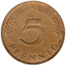Preview 5 Pfennigs, 1950 reverse