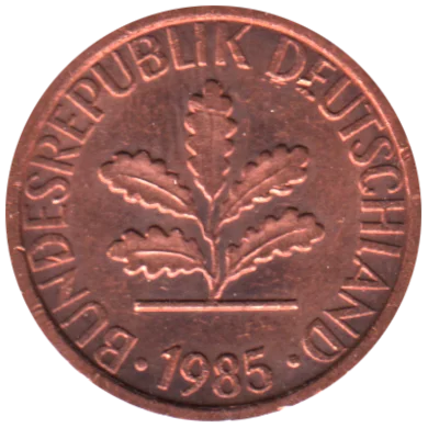 1 Pfennig, 1985 Obverse