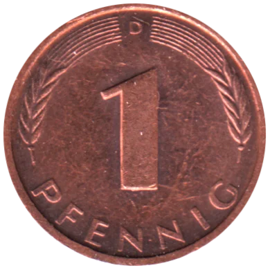 1 Pfennig, 1985 Reverse