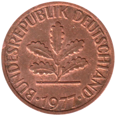 1 Pfennig, 1977 Obverse