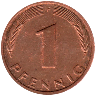 1 Pfennig, 1977 Reverse