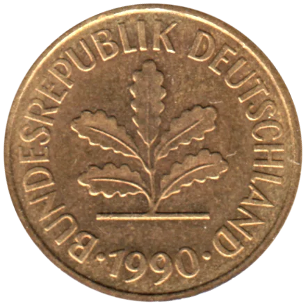 5 Pfennigs, 1990 Obverse