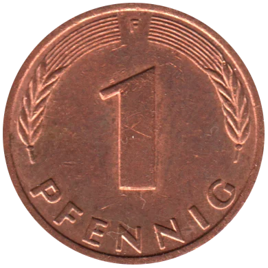 1 Pfennig, 1986 Reverse