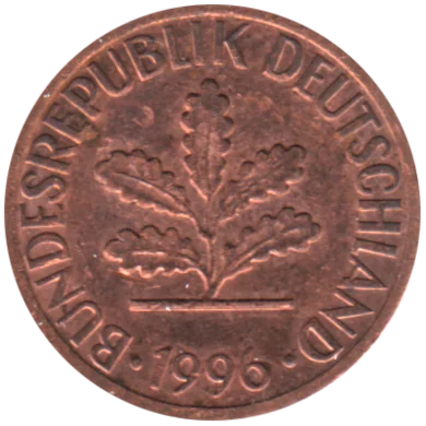 1 Pfennig, 1996 Obverse