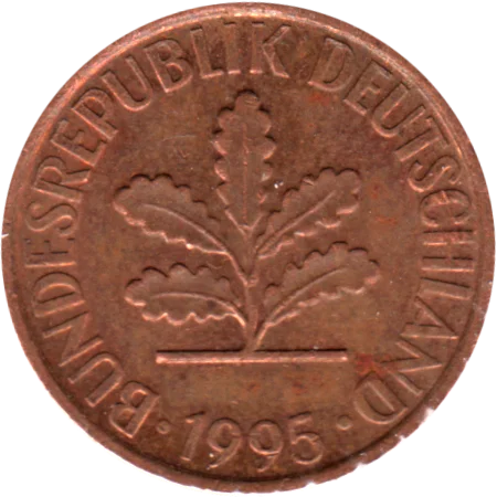 2 Pfennigs, 1995 Obverse