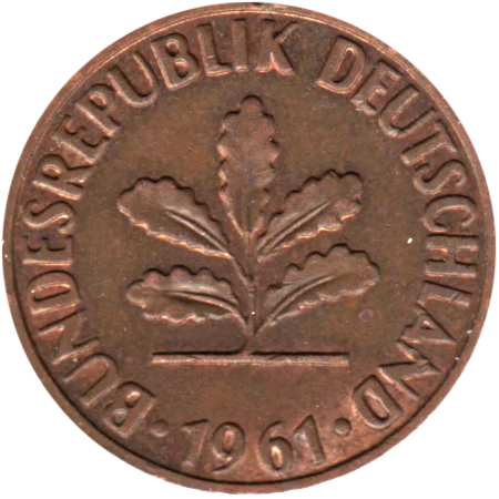 2 Pfennigs, 1961 Obverse