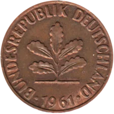 Preview 2 Pfennigs, 1961 obverse