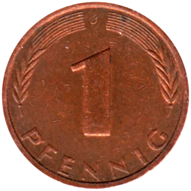 1 Pfennig, 1971 Reverse