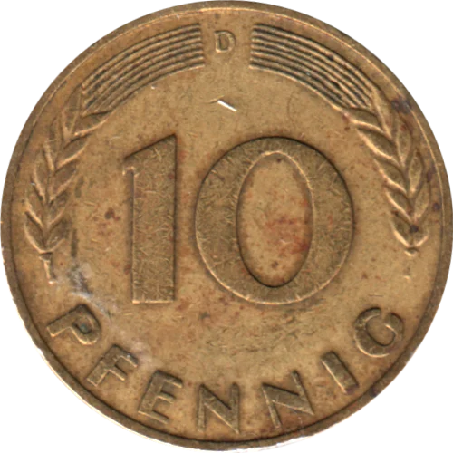 10 Pfennigs, 1950 Reverse