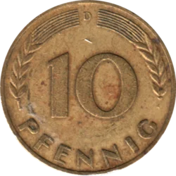 Preview 10 Pfennigs, 1950 reverse