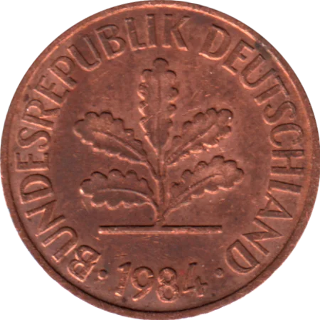 2 Pfennigs, 1984 Obverse