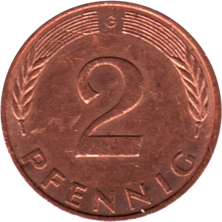 2 Pfennigs, 1984 Reverse