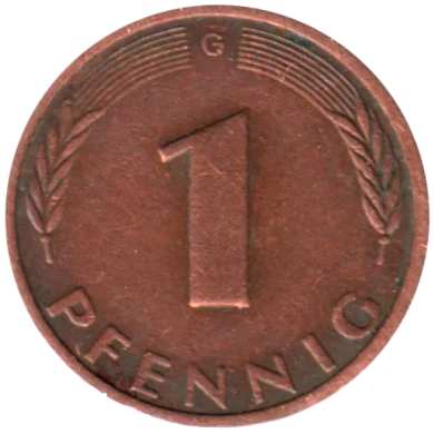 1 Pfennig, 1982 Reverse
