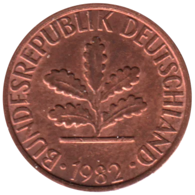 1 Pfennig, 1982 Obverse