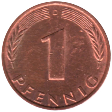 1 Pfennig, 1982 Reverse