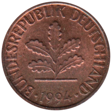 1 Pfennig, 1994 Obverse