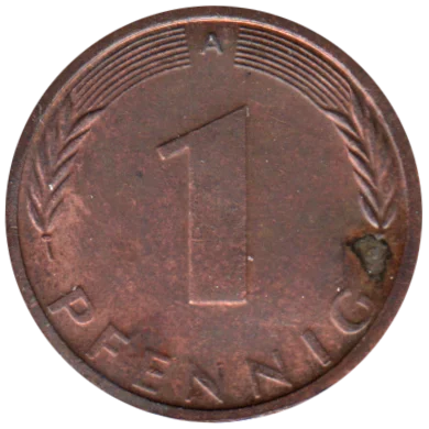 1 Pfennig, 1994 Reverse