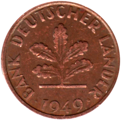 1 Pfennig, 1949 Obverse