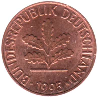 1 Pfennig, 1995 Obverse