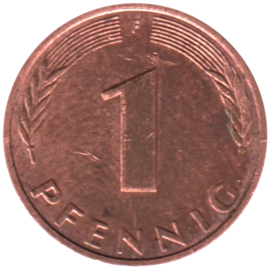 1 Pfennig, 1995 Reverse