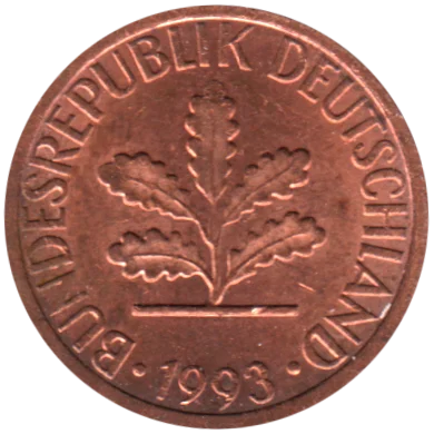 1 Pfennig, 1993 Obverse