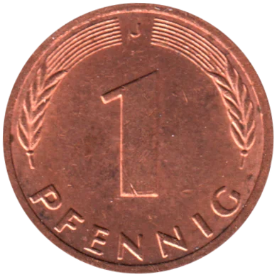 1 Pfennig, 1993 Reverse