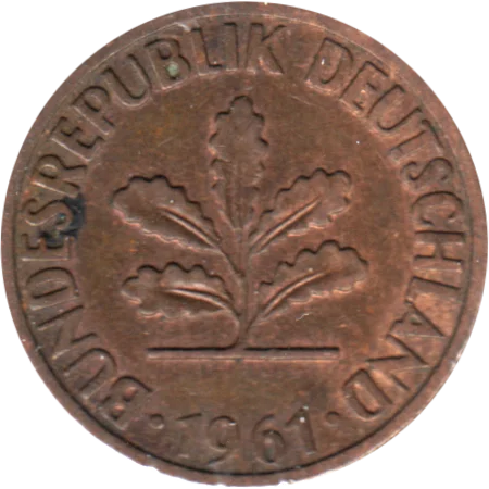 2 Pfennigs, 1961 Obverse