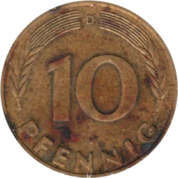 Preview 10 Pfennigs, 1976 reverse