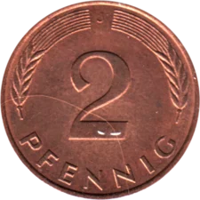 Preview 2 Pfennigs, 1989 reverse