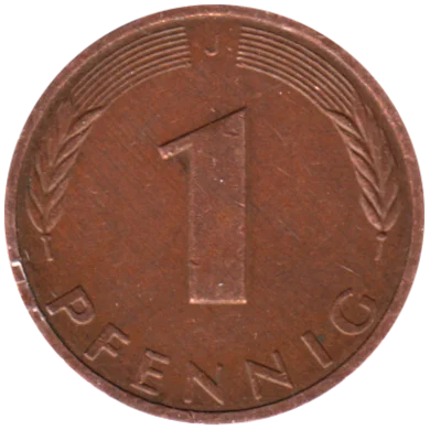 1 Pfennig, 1981 Reverse