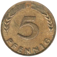 Preview 5 Pfennigs, 1950 reverse