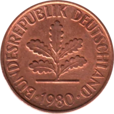 Preview 2 Pfennigs, 1980 obverse