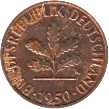 2 Pfennigs, 1950 Obverse