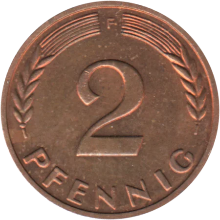 2 Pfennigs, 1950 Reverse