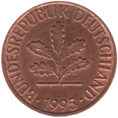1 Pfennig, 1995 Obverse